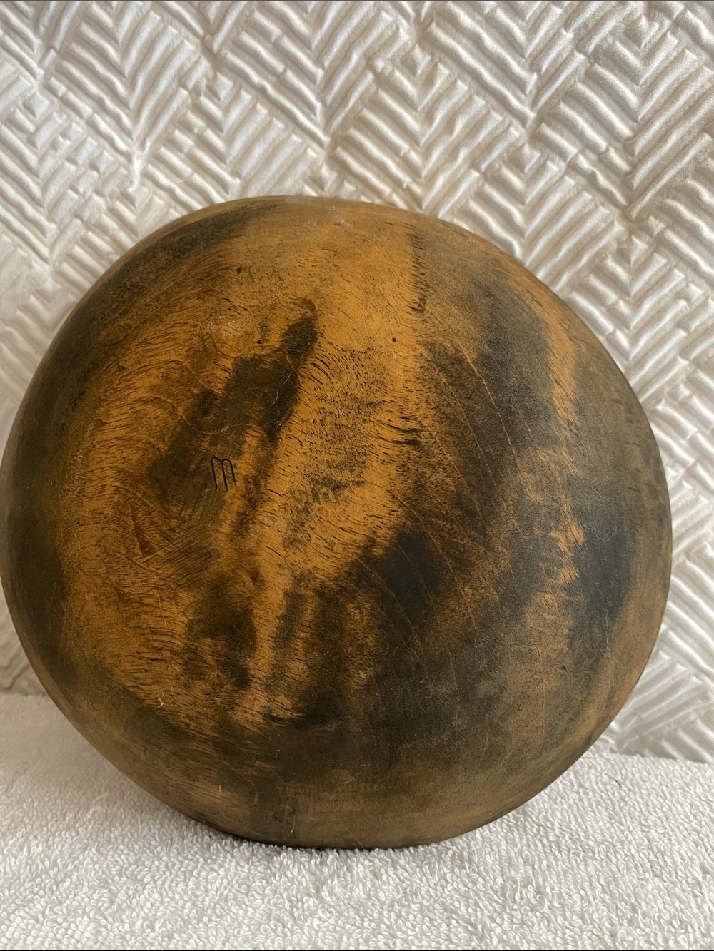 Munising burl wood antique primitive farmhouse wood wooded dough chop bowl - Picture 8 of 12